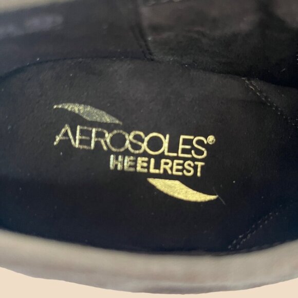 Aerosoles Womens 10 Brown Ankle‎ Booties Faux Suede Heelrest Western Side Zipper - Picture 9 of 9